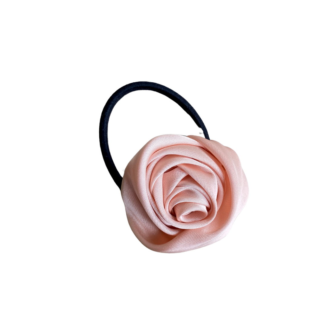 Haargummi mit Satinrose