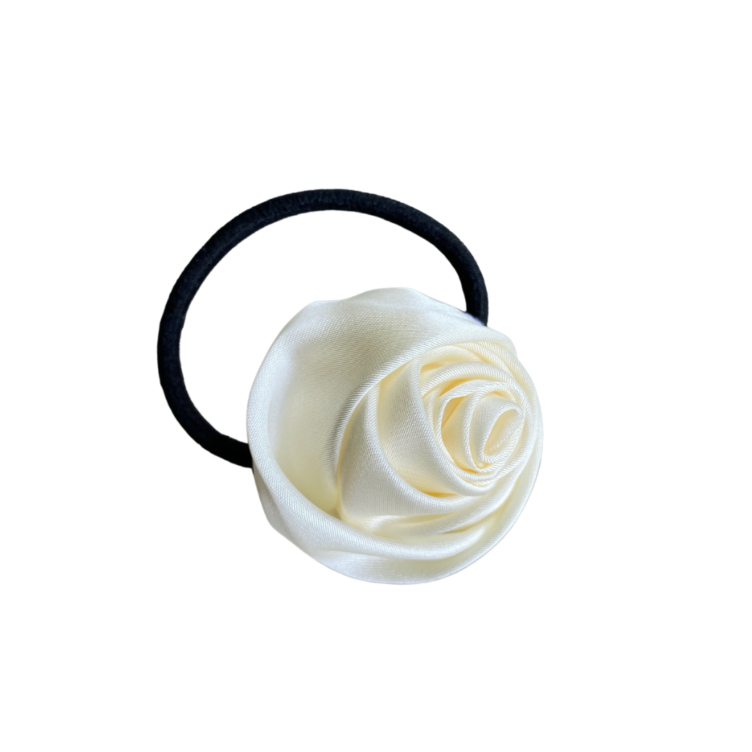 Haargummi mit Satinrose