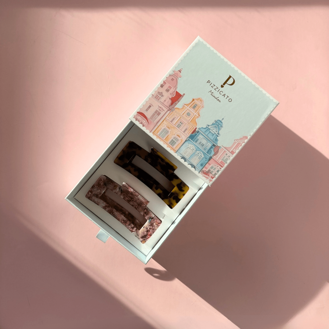 Geschenkbox Minimalist Large, Pearly Leaves & Leo dark