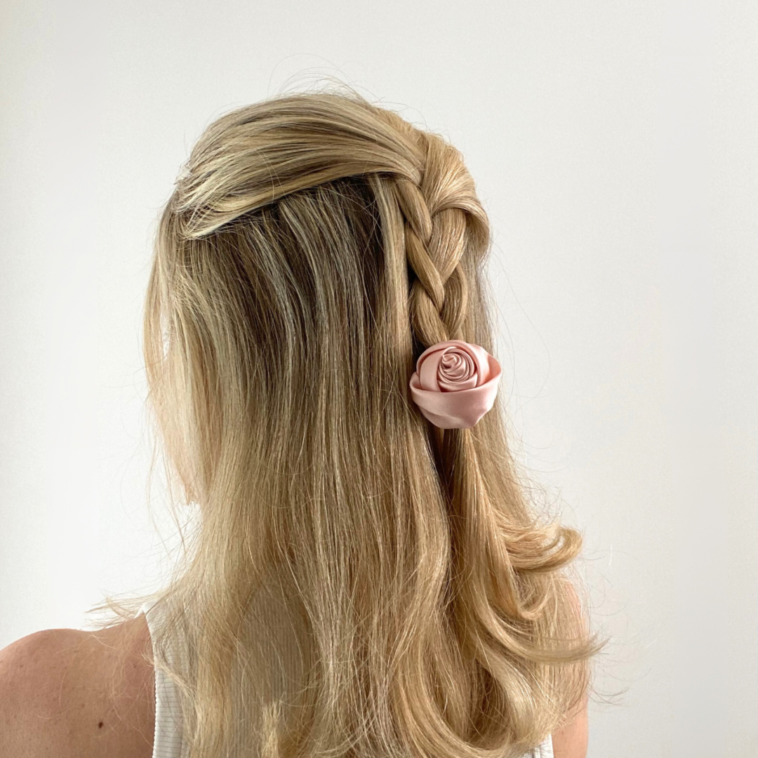 Haargummi mit Satinrose