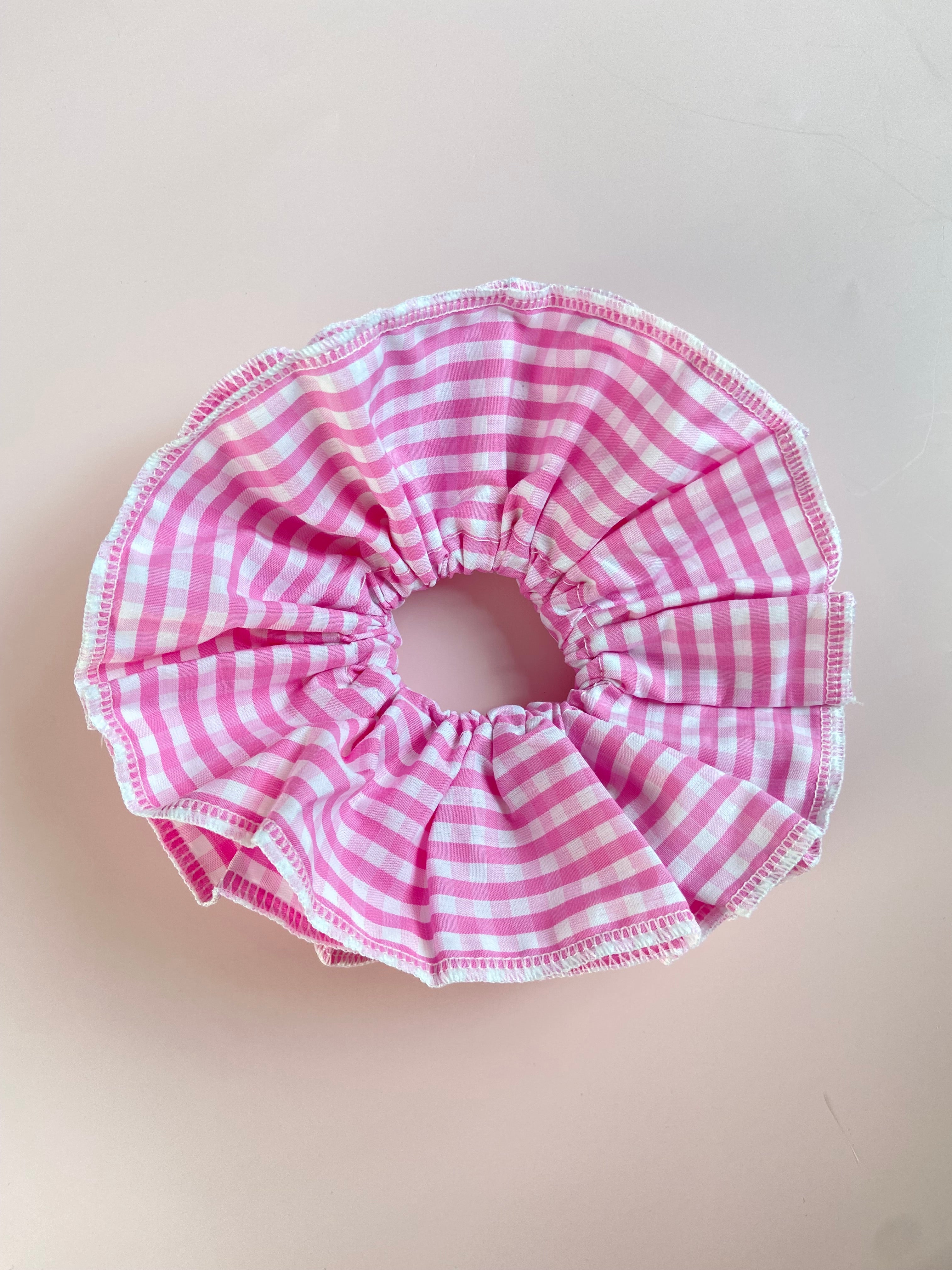 XL Scrunchie Vichy Karo Rosa