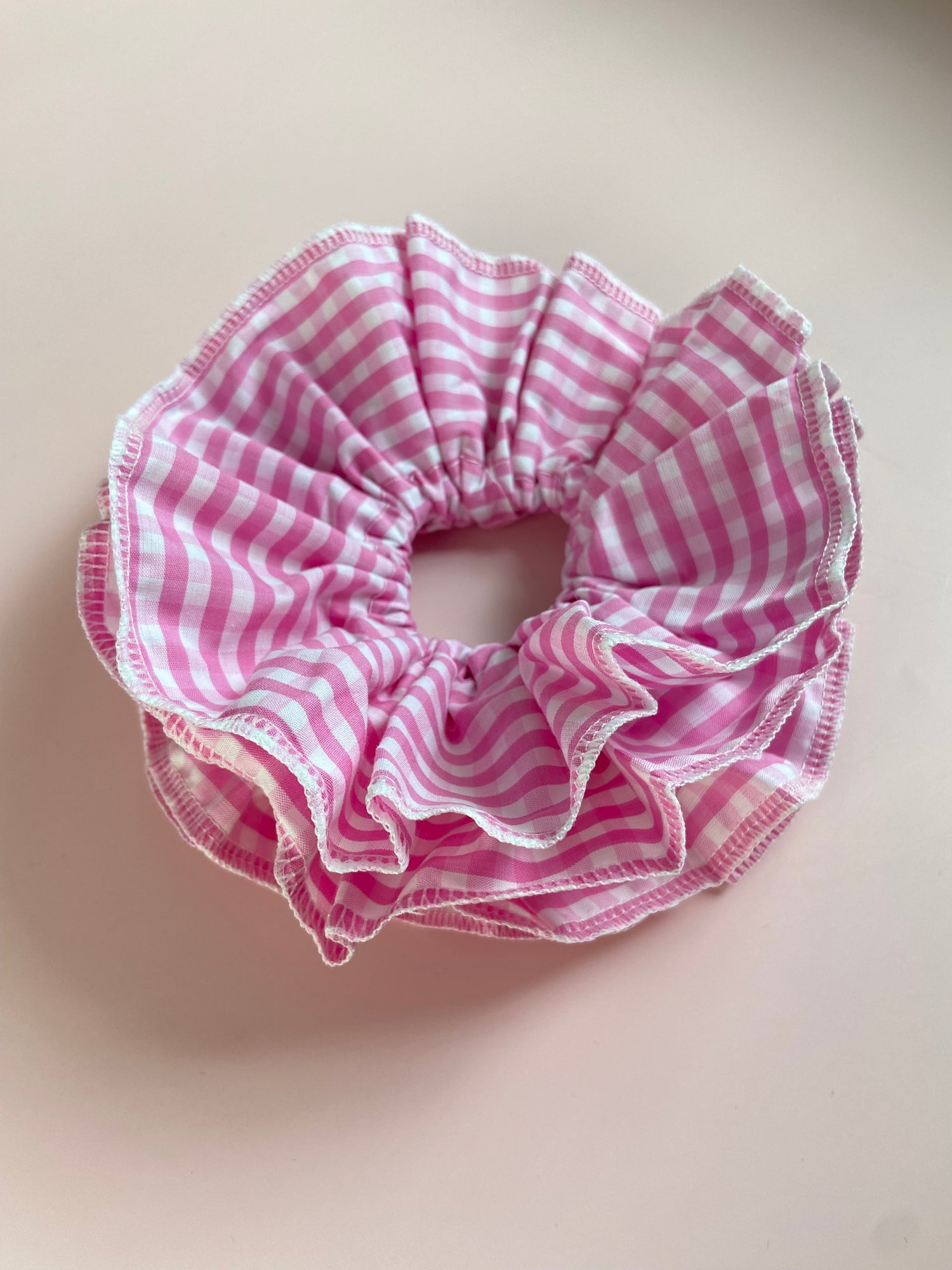 XL Scrunchie Vichy Karo Rosa