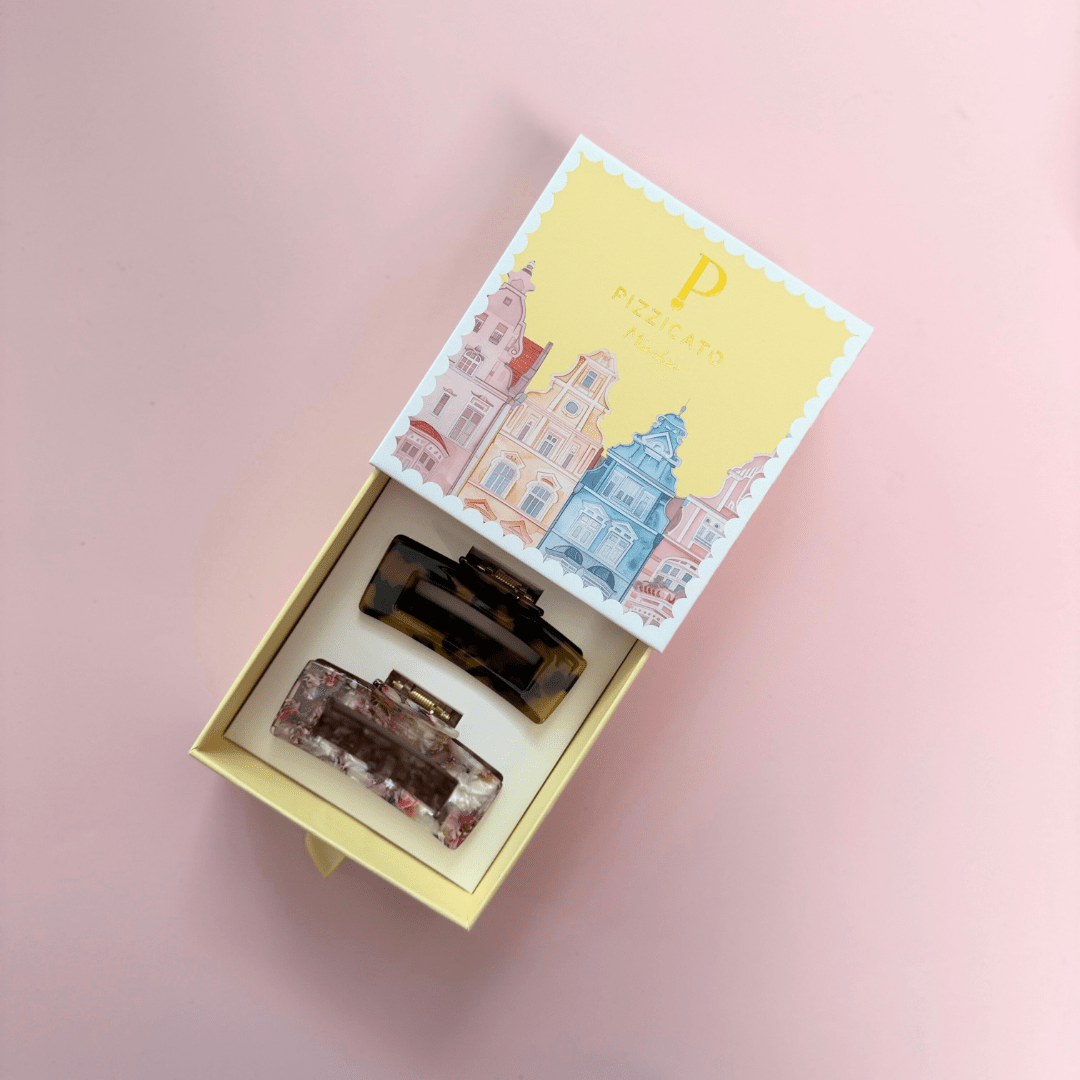 Geschenkbox Minimalist Medium, Pearly Leaves & Leo dark