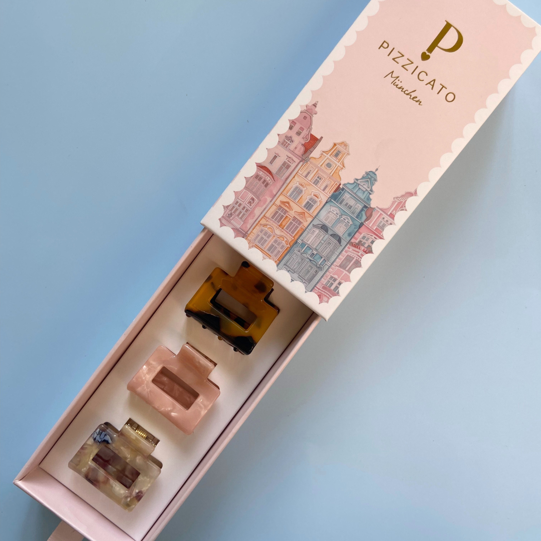 Pizzicato Geschenkset – Premium Haarklammern in zeitlosen Designs