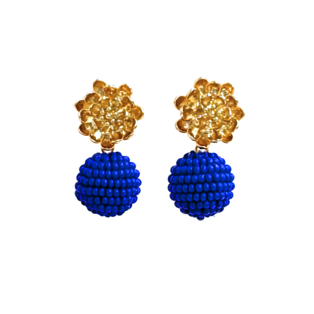 Dahlia Royal Blue Statement Ohrringe von Pizzicato