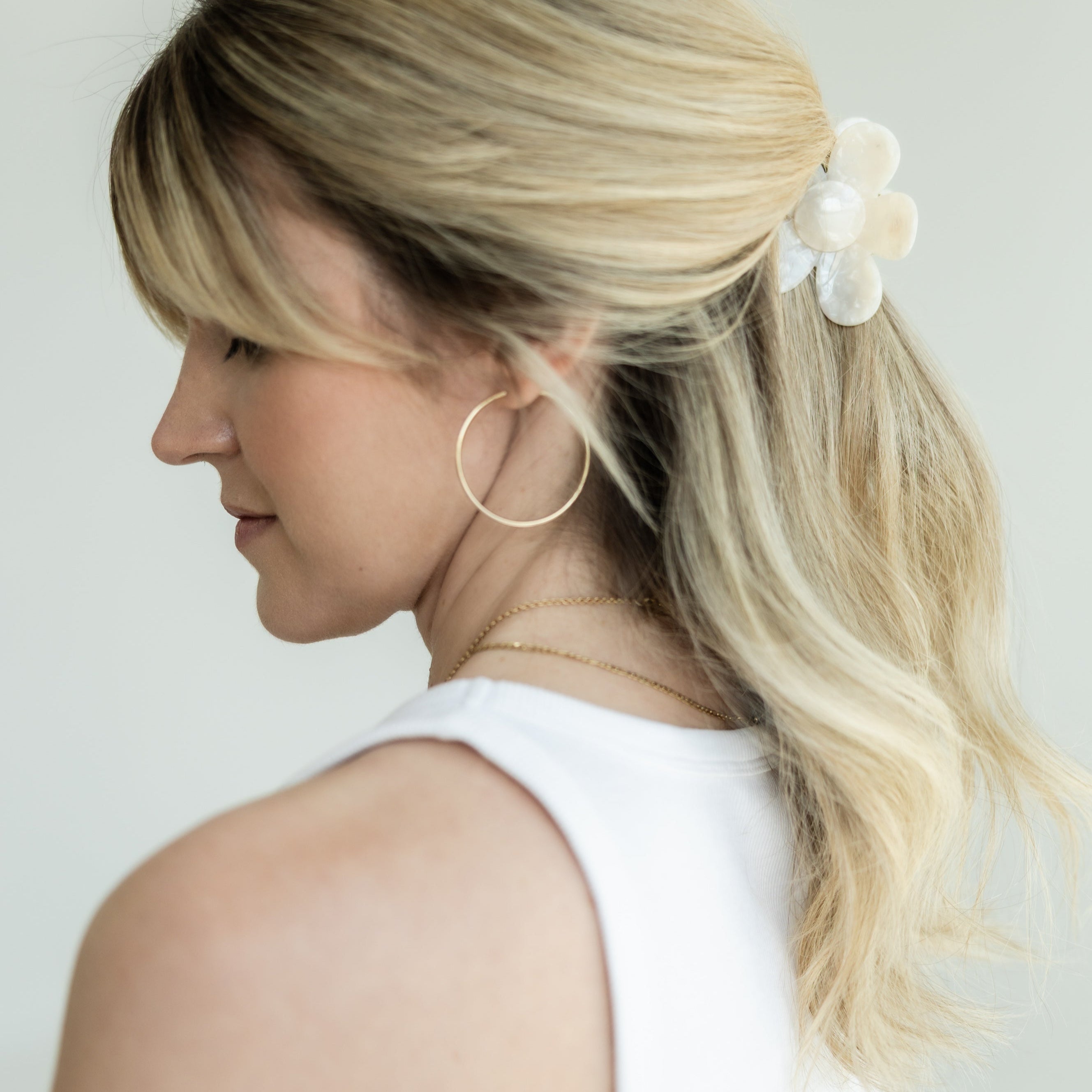 Haarklammer Pizzicato Flower Blumenform Weiss