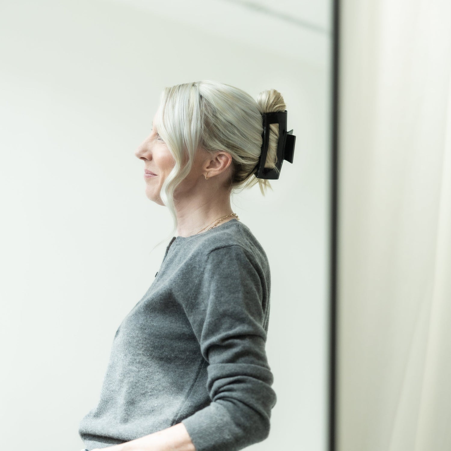 Haarklammer Minimalist extra groß Schwarz