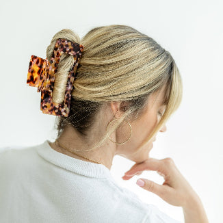 Haarklammer Pizzicato Minimalist Cognac Rose XL Hochsteckfrisur dickes Haar