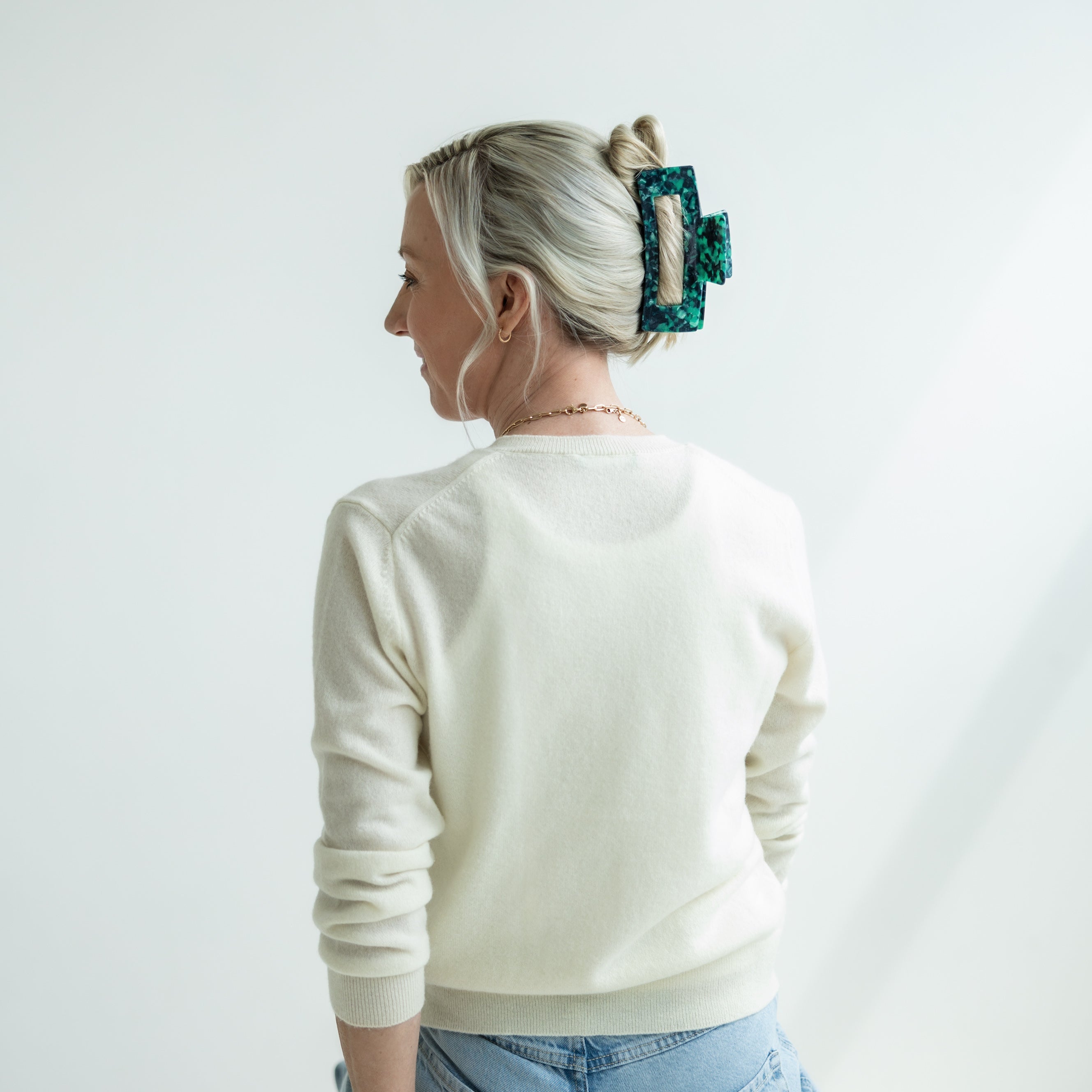 Haarklammer Pizzicato Minimalist XL  Dunkelblau Grün