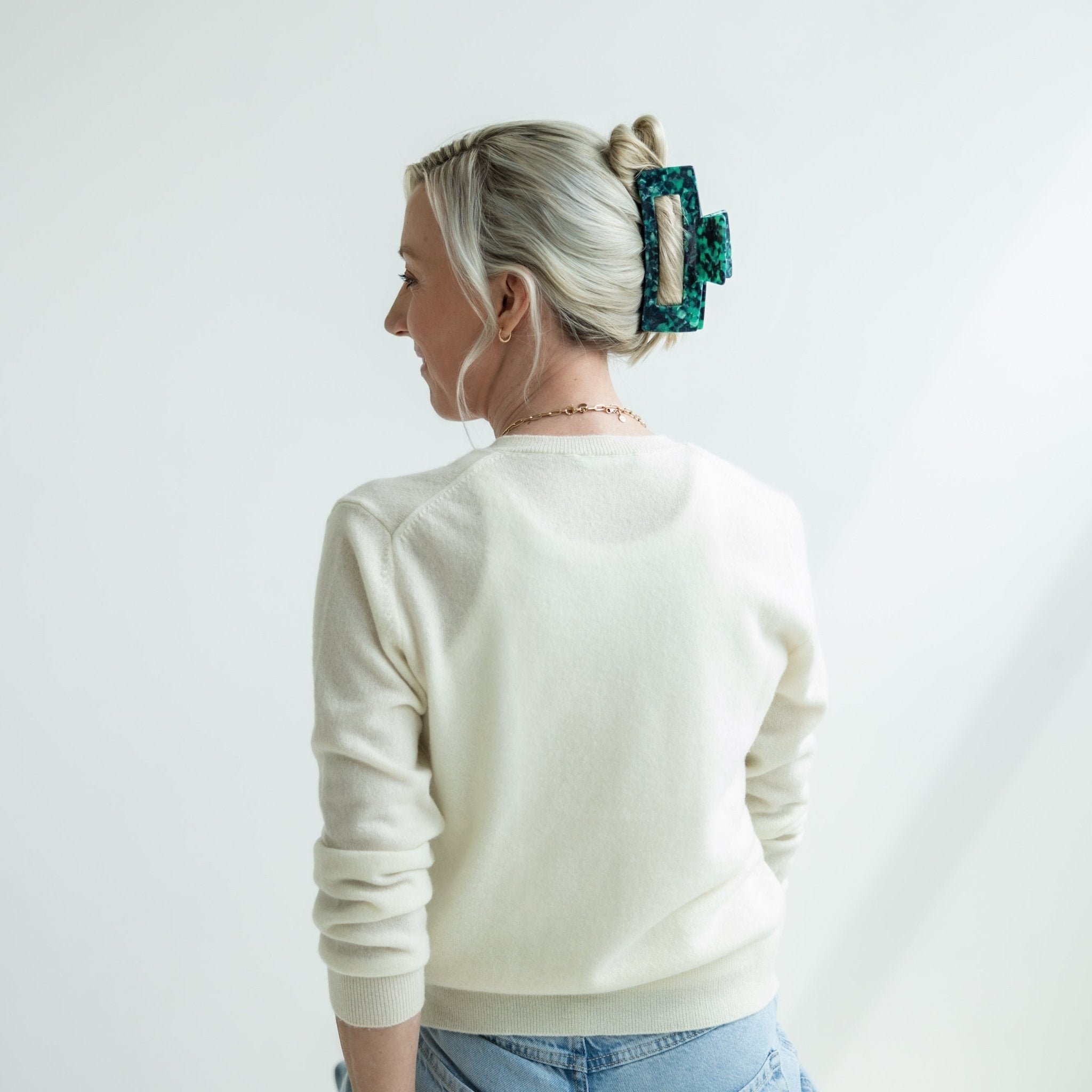 Haarklammer Pizzicato Minimalist XL Dunkelblau Grün