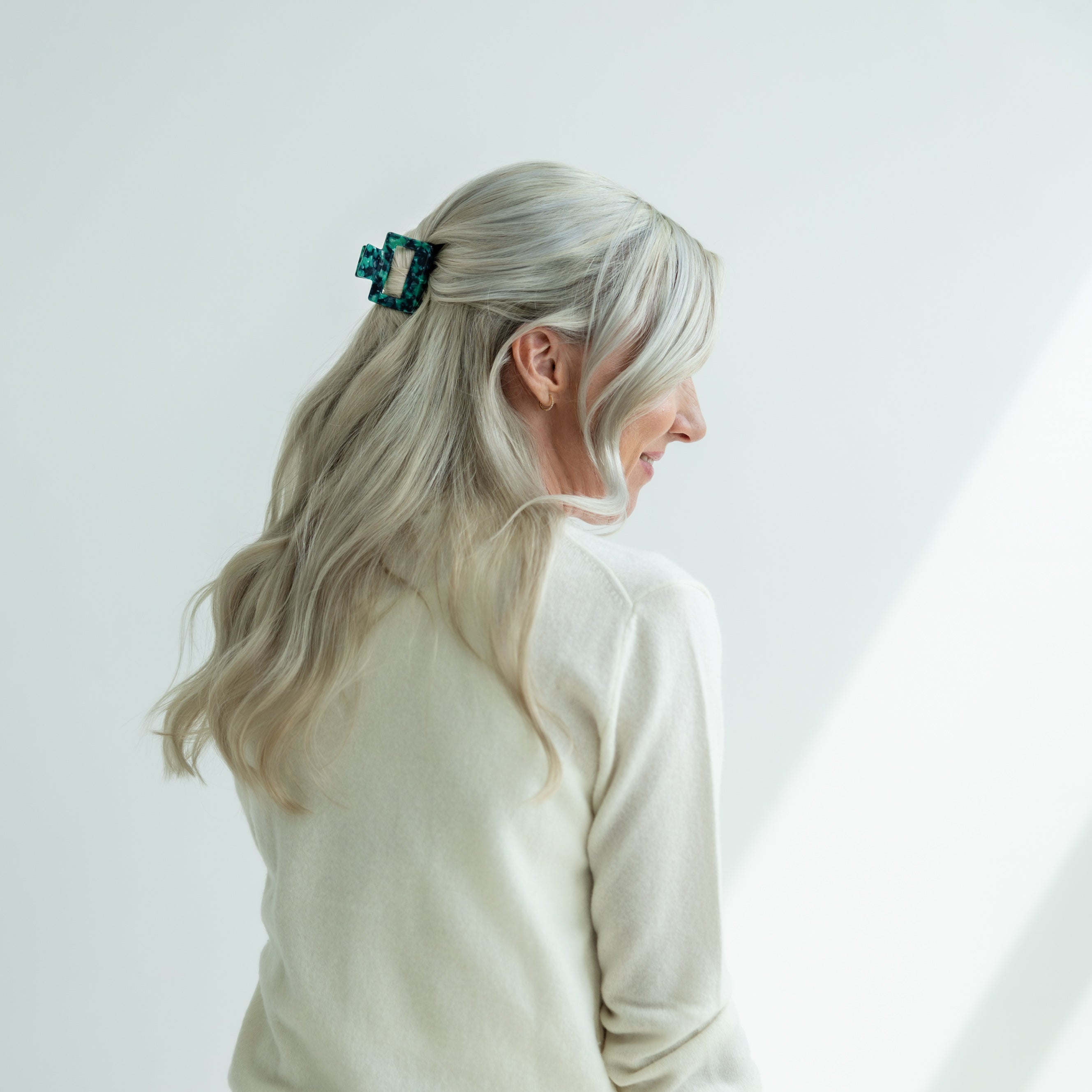 Haarklammer Pizzicato Minimalist Small Dunkelblau Grün Premium Acetat