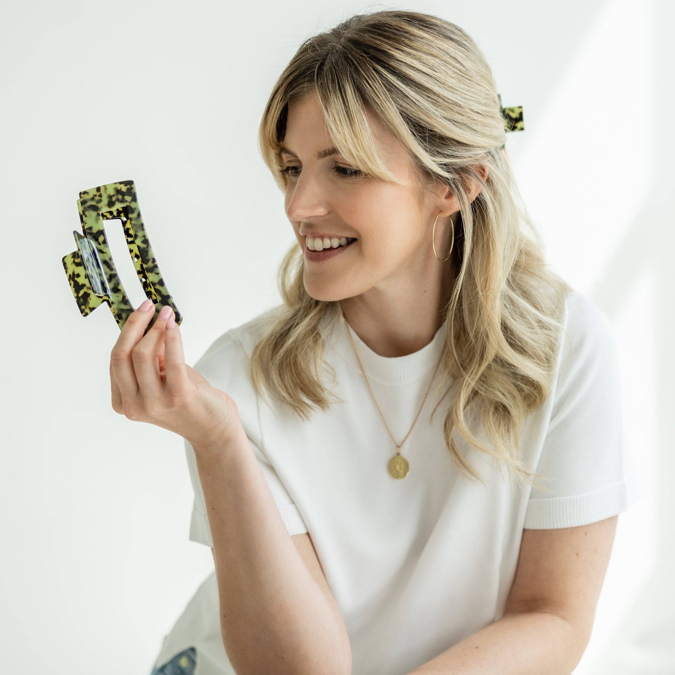 Haarklammer Pizzicato Minimalist Olive Leo Large