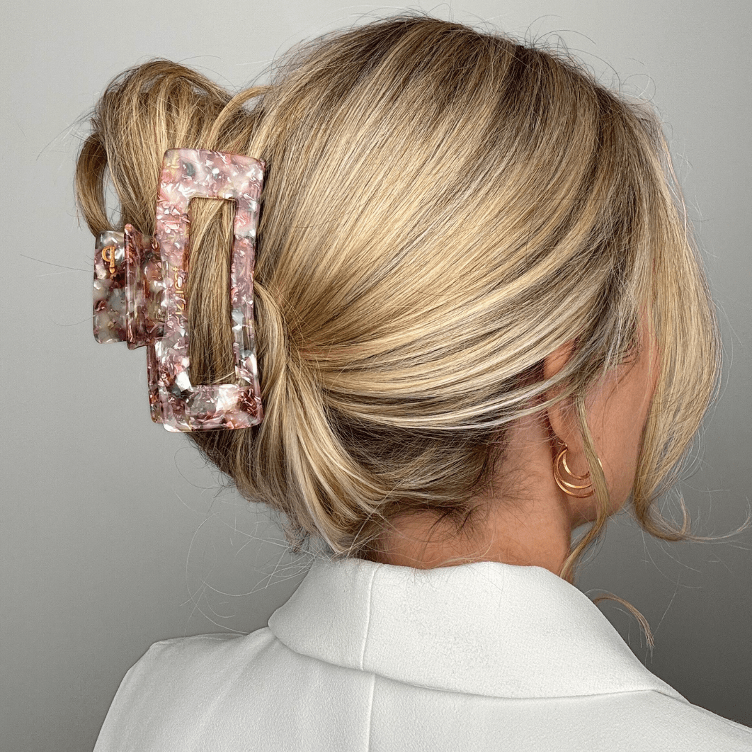 XL Haarklammer Pizzicato Minimalist Pearly Leaves Hochsteckfrisur lange Haare