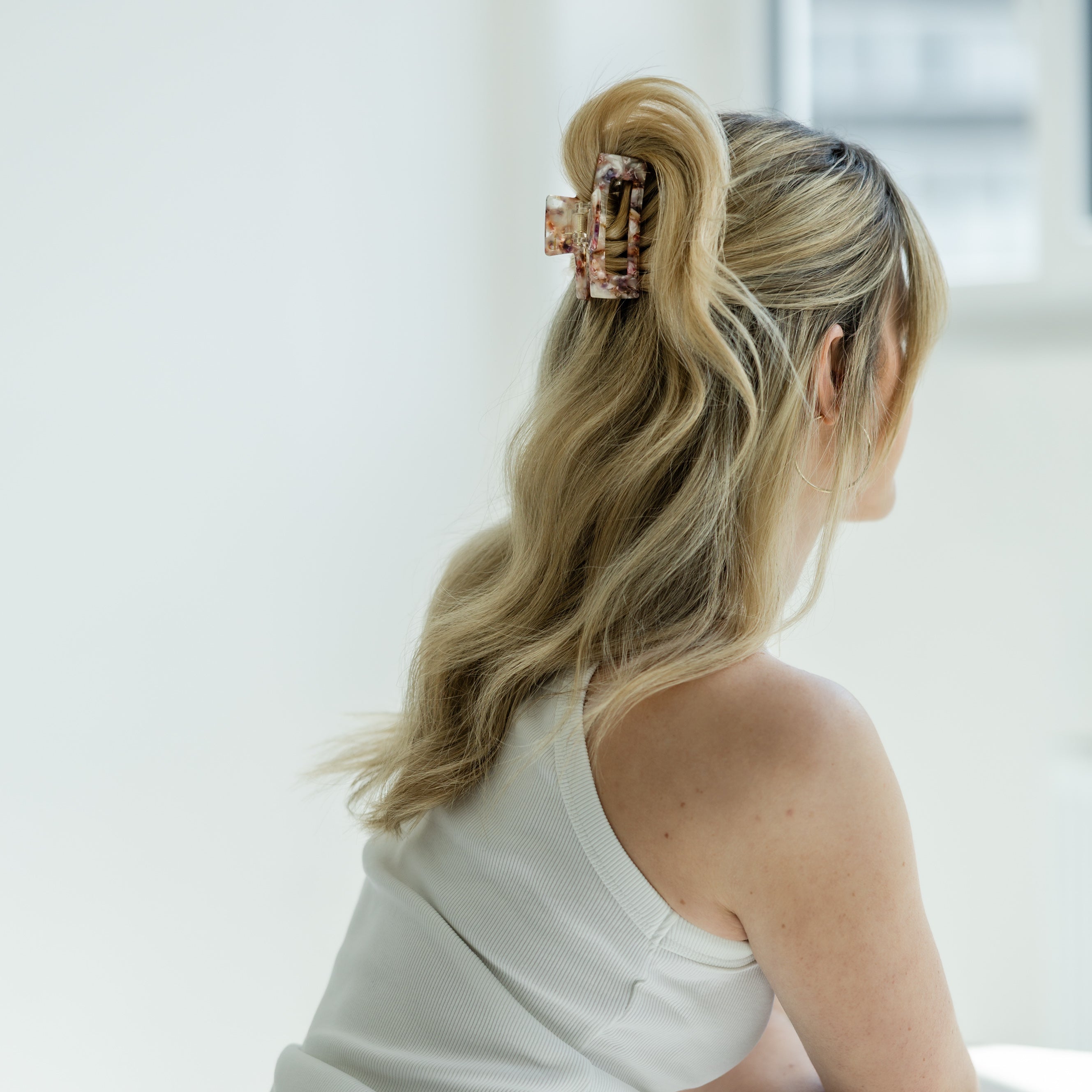 Haarklammer Pizzicato Minimalist Pearly Leaves Large