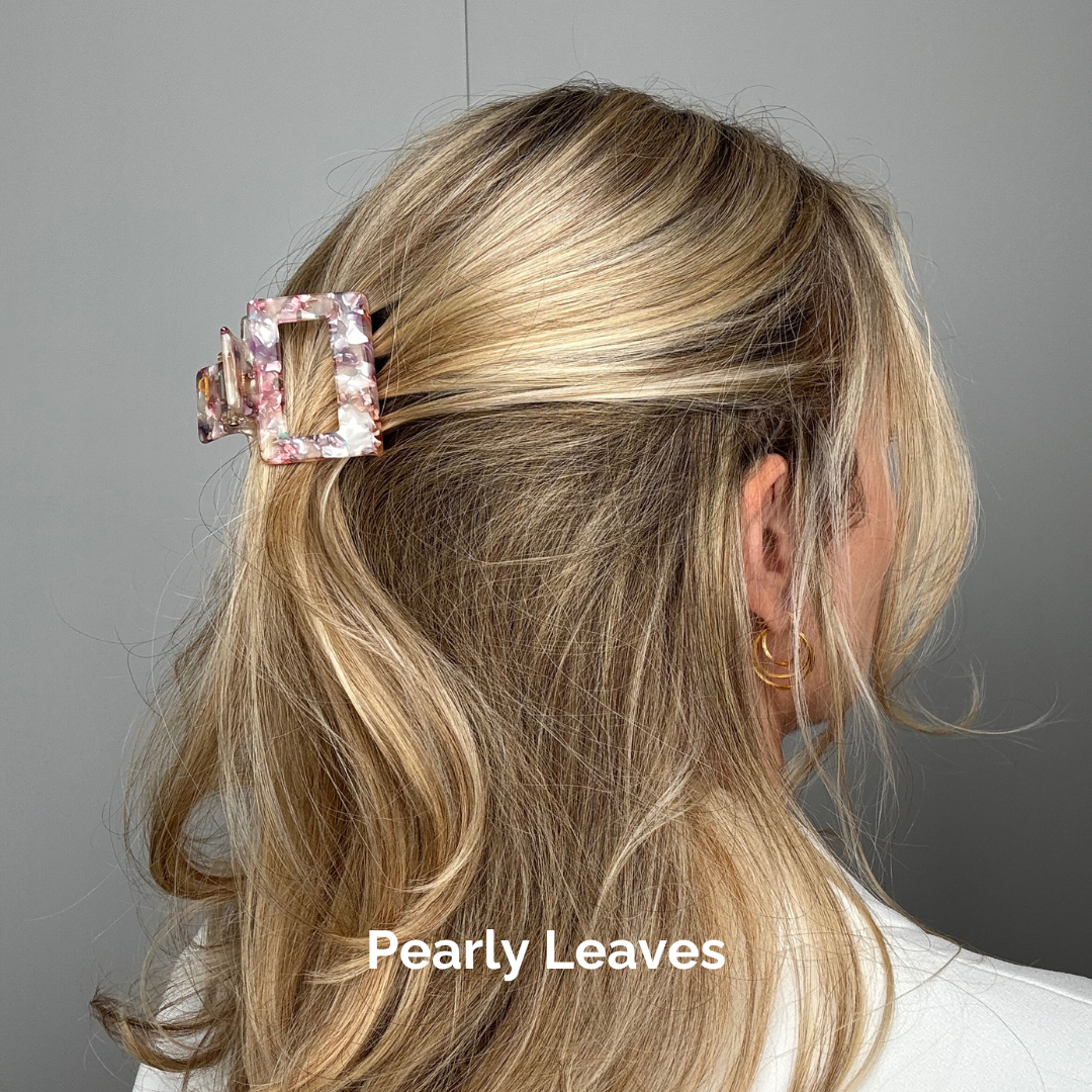 Kleine Haarklammer Pizzicato Minimalist Small Pearly Leaves