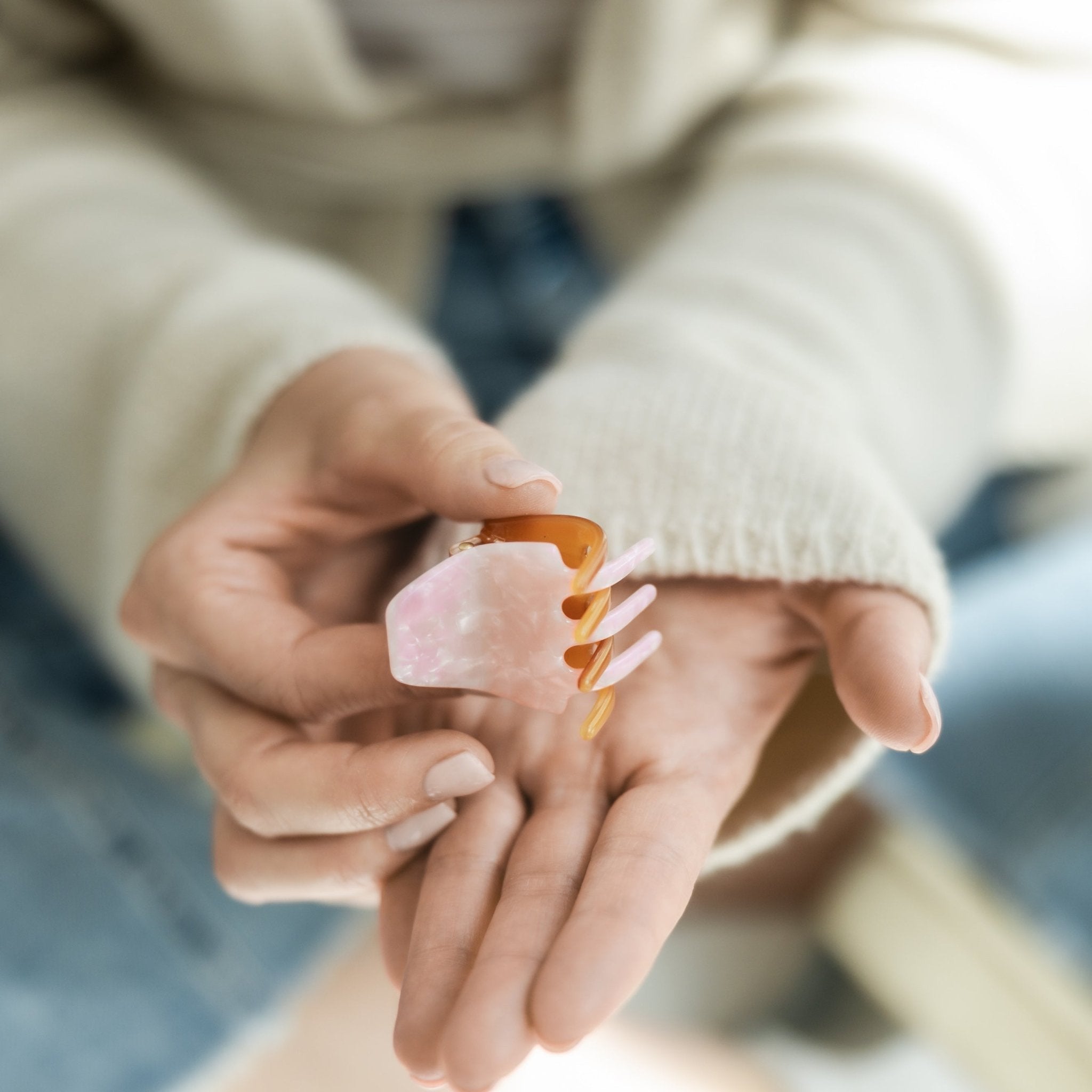 Haarklammer Pizzicato Twiggy Small 2-farbig Rose Braun