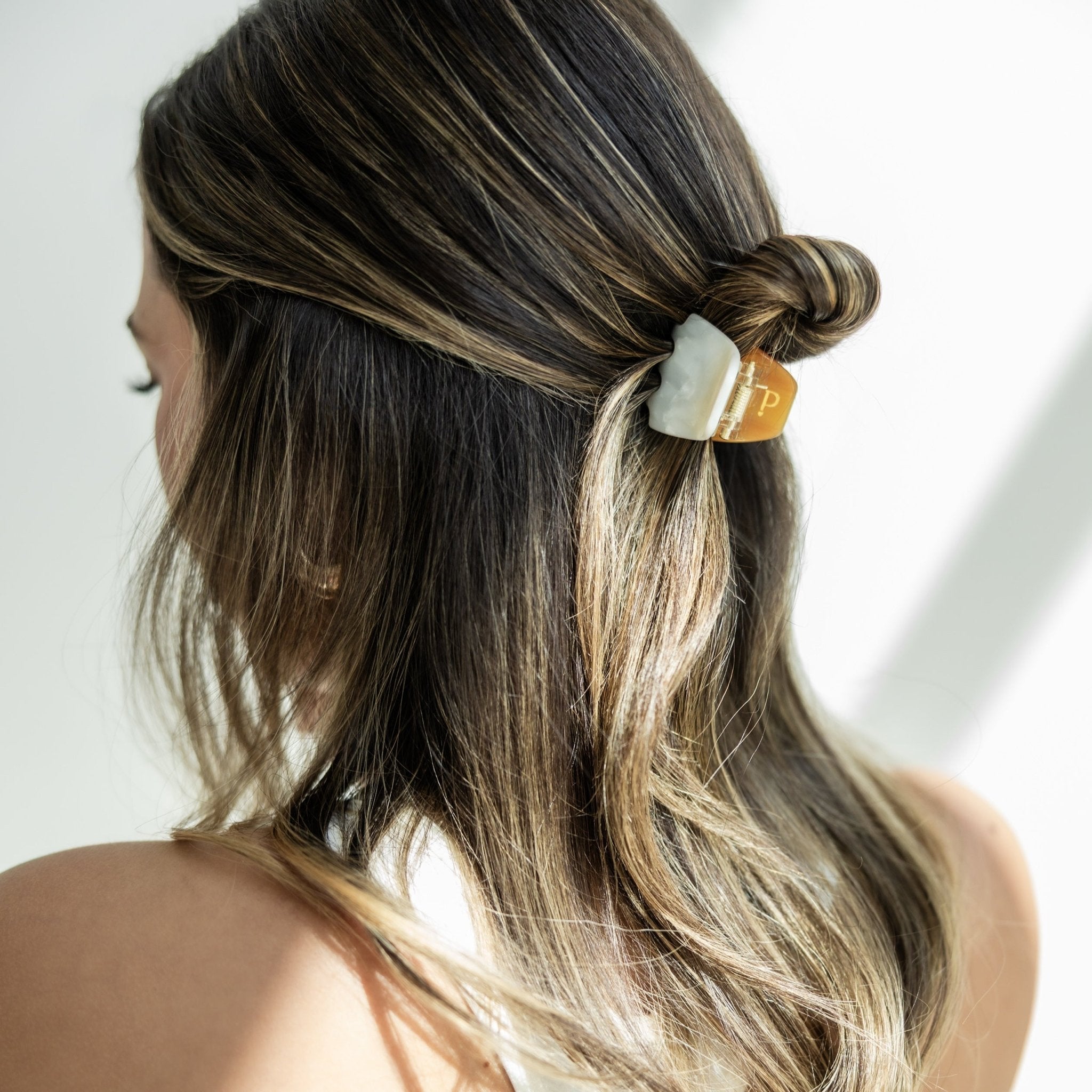 Haarklammer Pizzicato Twiggy Small 2-farbig Braun Weiss