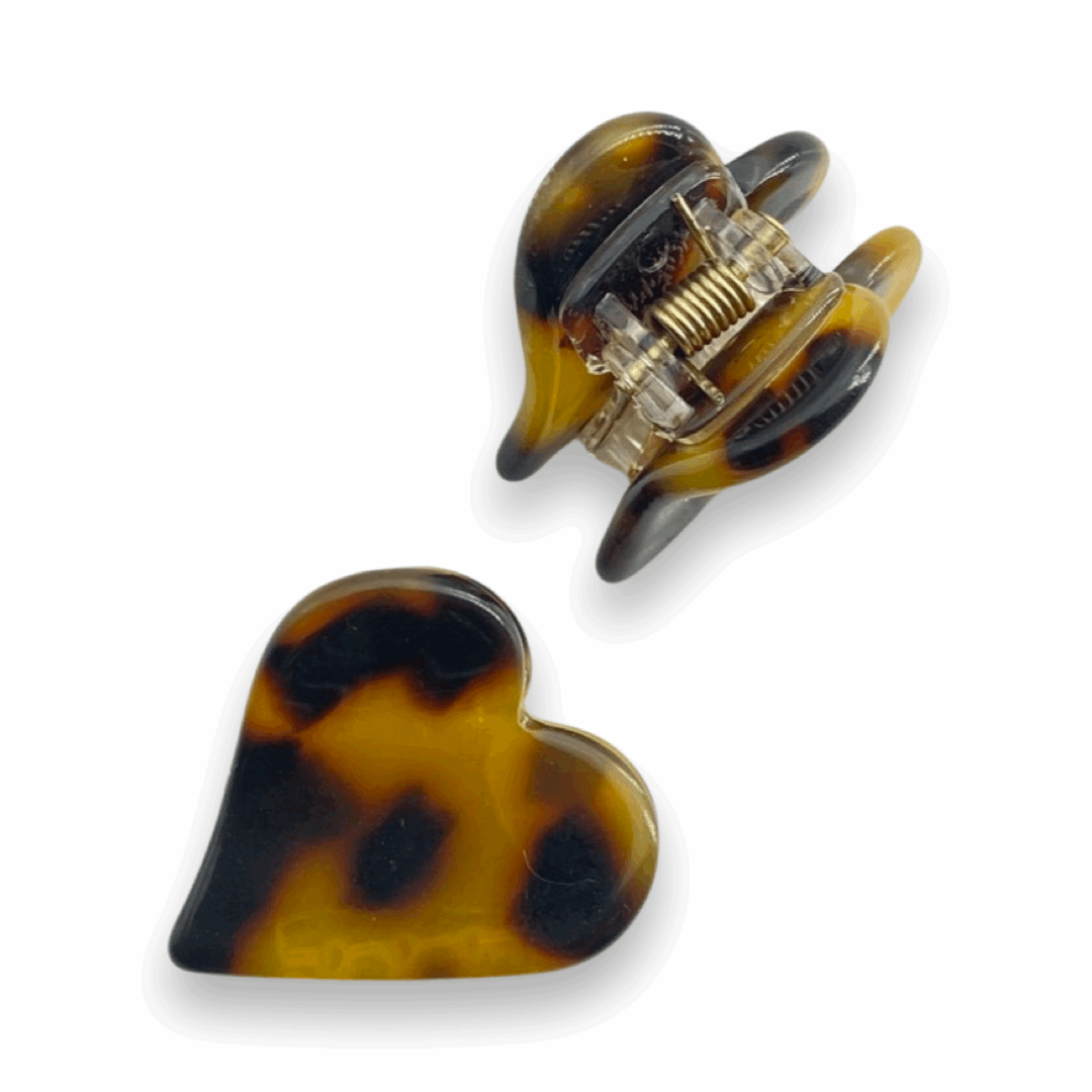 2-er Set kleine Haarklammern in Herzform, Clementine, versch. Farben