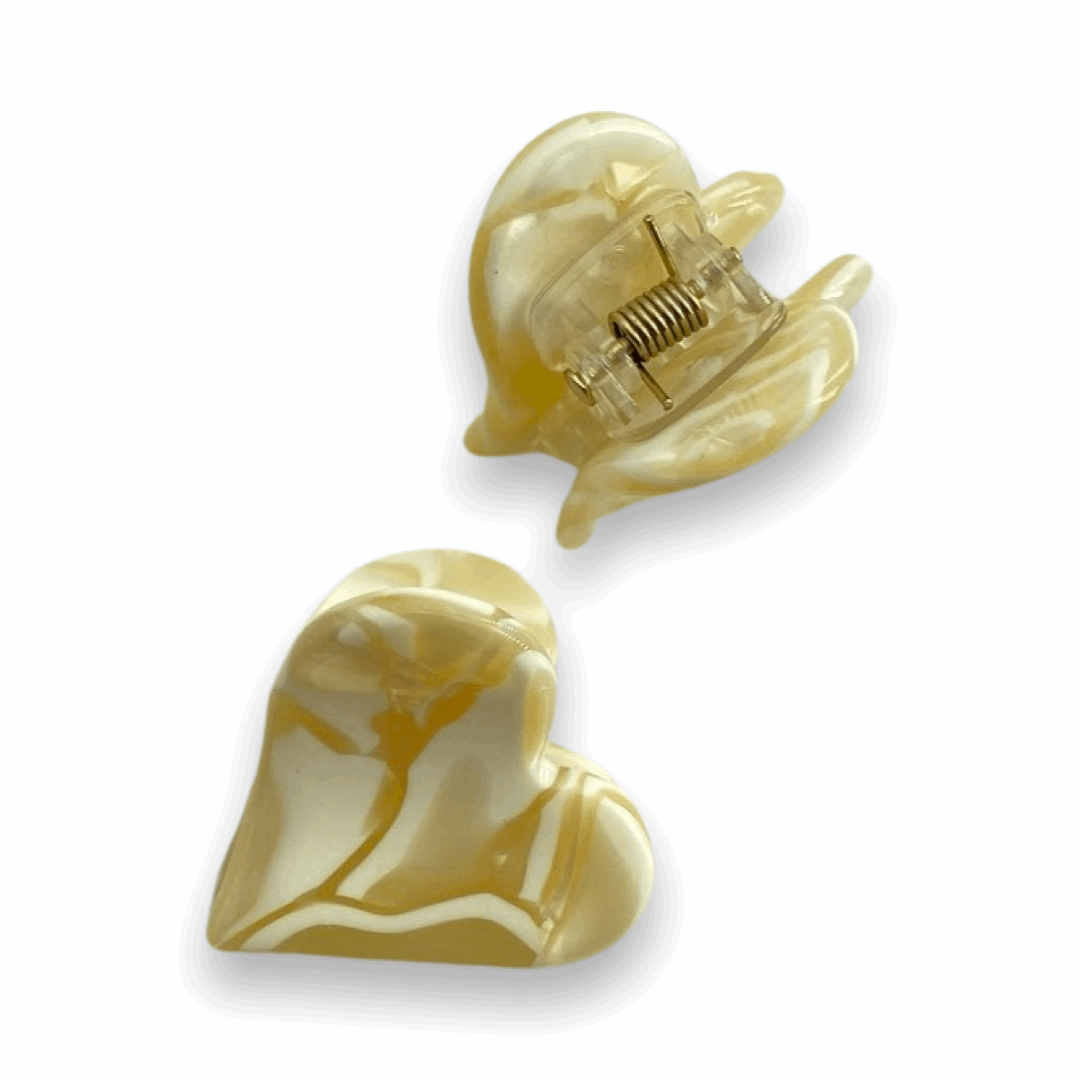 2-er Set kleine Haarklammern in Herzform, Clementine, versch. Farben