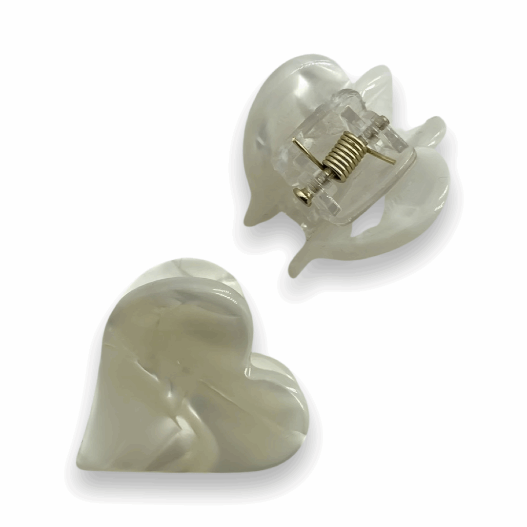 2-er Set kleine Haarklammern in Herzform, Clementine, versch. Farben