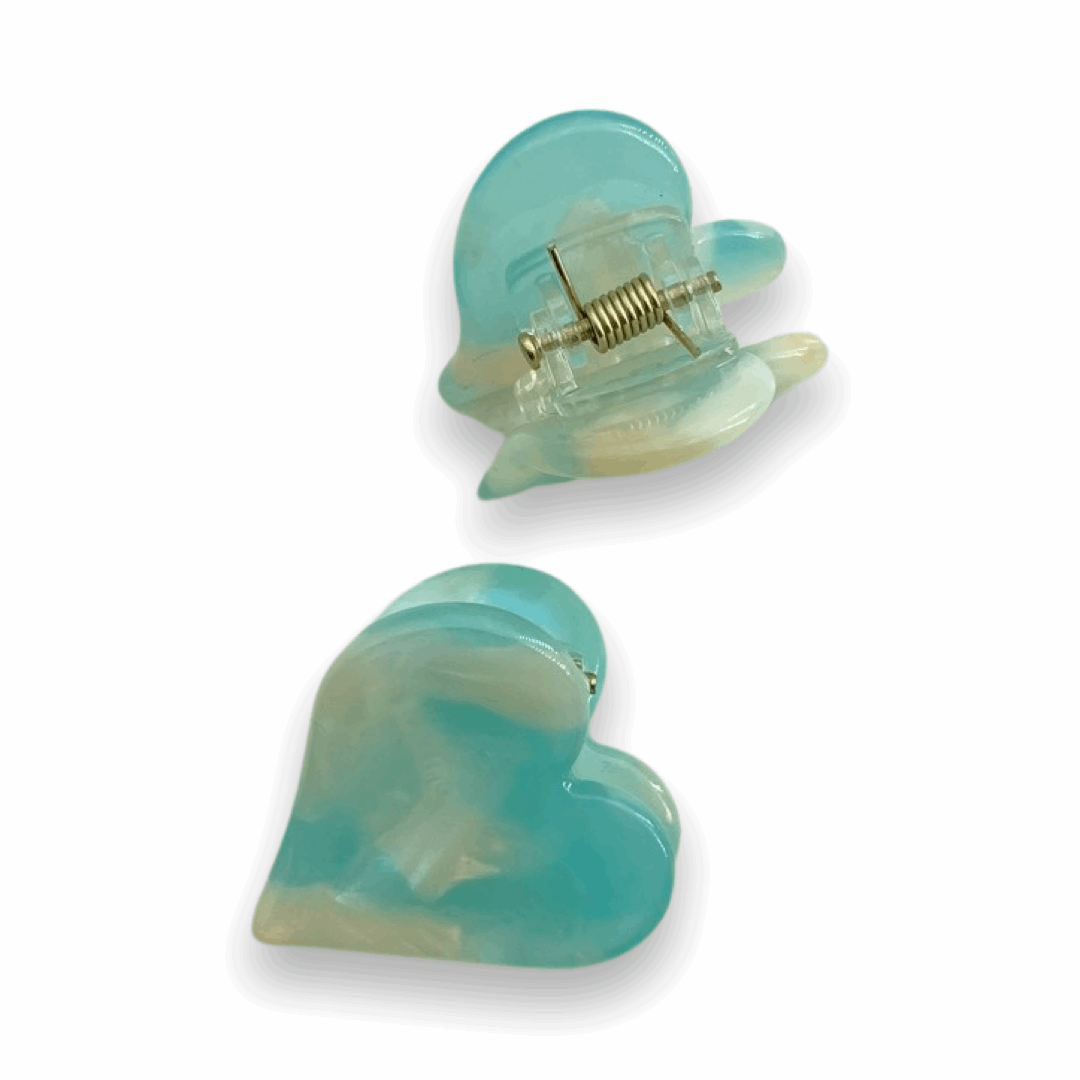 2-er Set kleine Haarklammern in Herzform, Clementine, versch. Farben