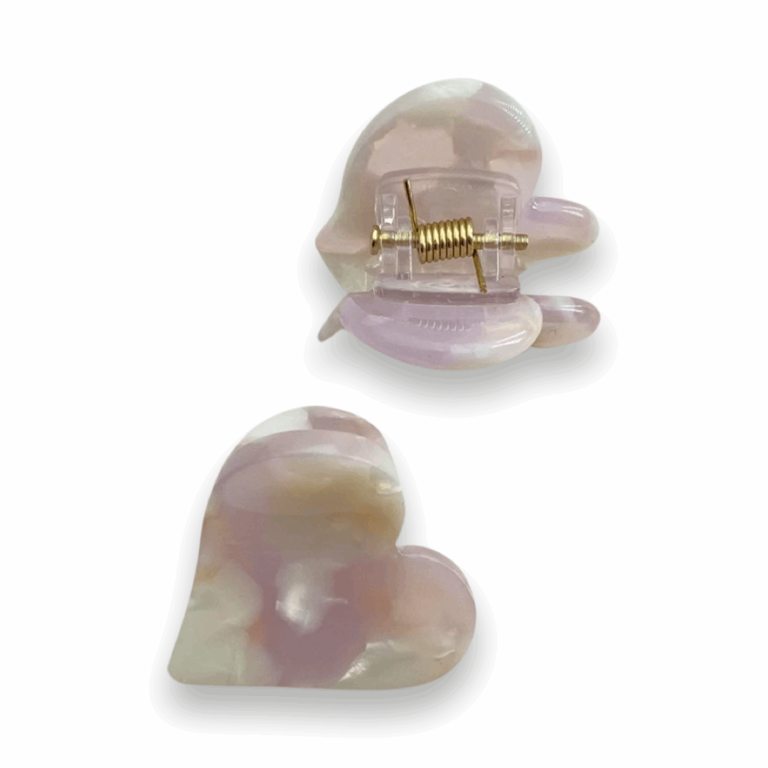 2-er Set kleine Haarklammern in Herzform, Clementine, versch. Farben