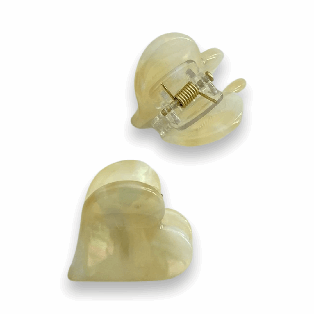 2-er Set kleine Haarklammern in Herzform, Clementine, versch. Farben