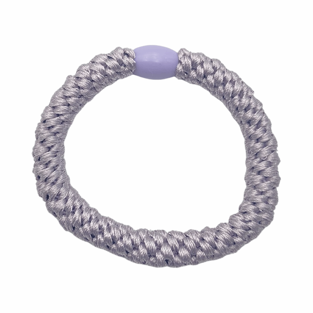 Geflochtenes Haargummi und Armband in Flieder