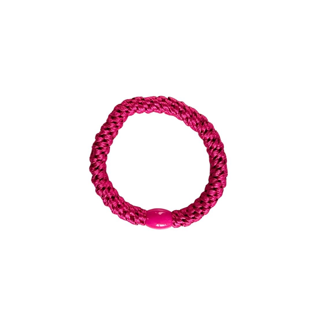Geflochtenes Haargummi im 3er Set in Rot / Rosa / Fuchsia