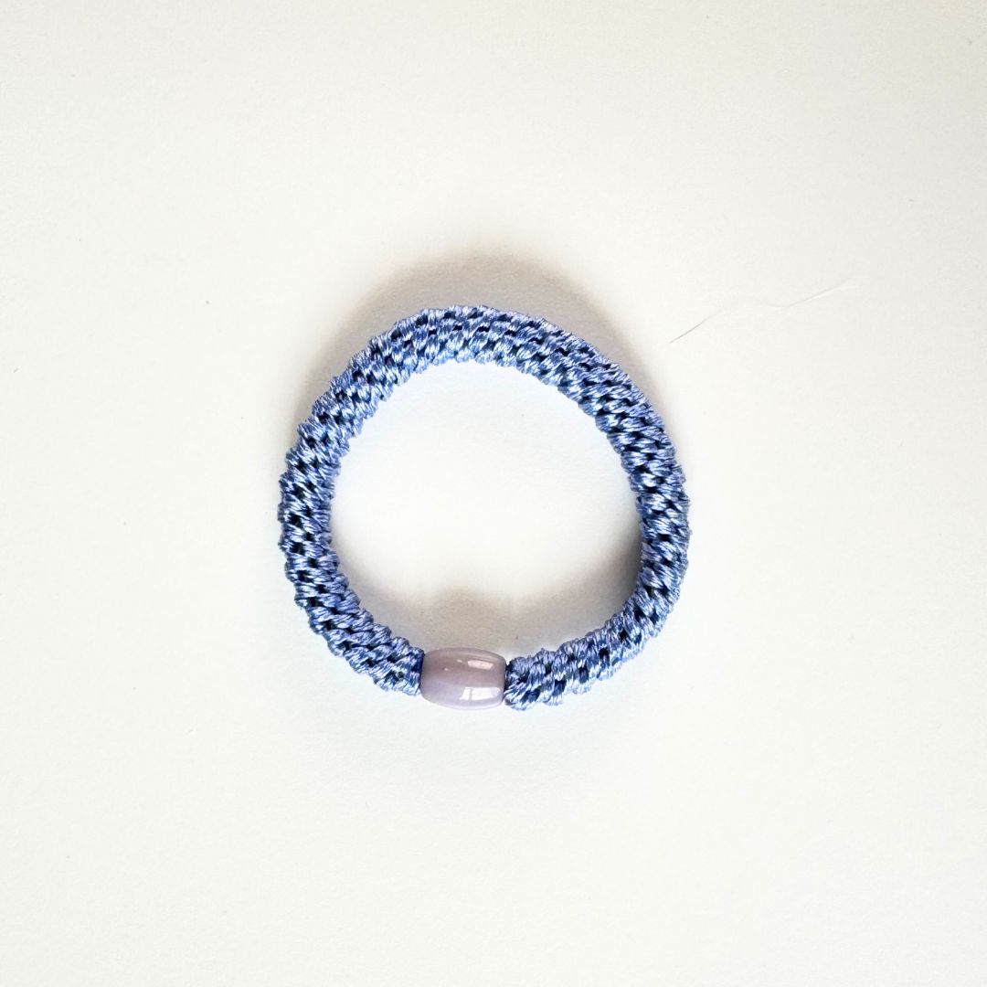 Geflochtenes Haargummi im 3er Set in Jeansblau / Petrol / Jeansblau glitzernd