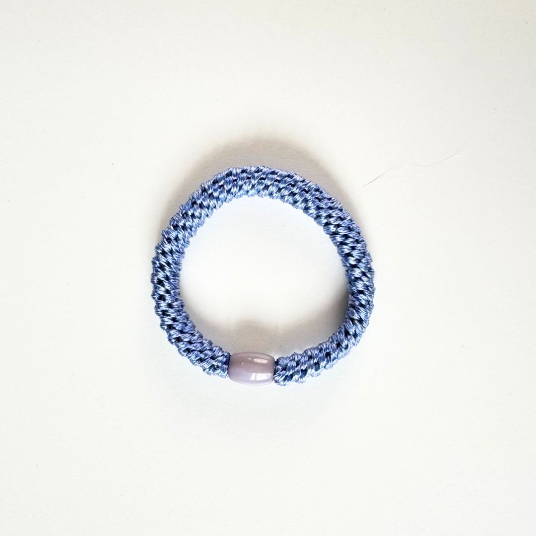 Geflochtenes Haargummi im 3er Set in Jeansblau / Petrol / Jeansblau glitzernd