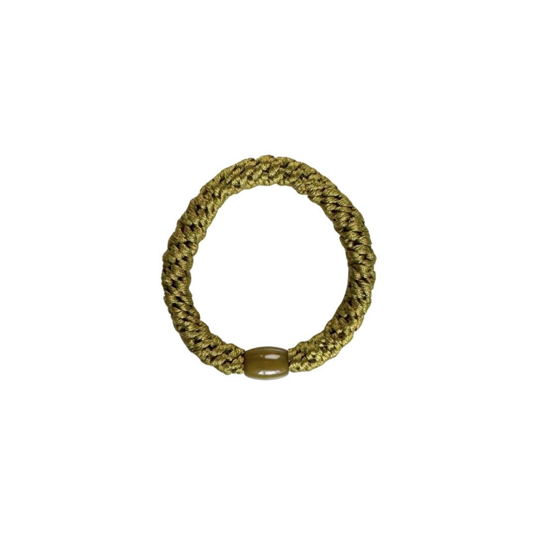 Geflochtenes Haargummi in Oliv