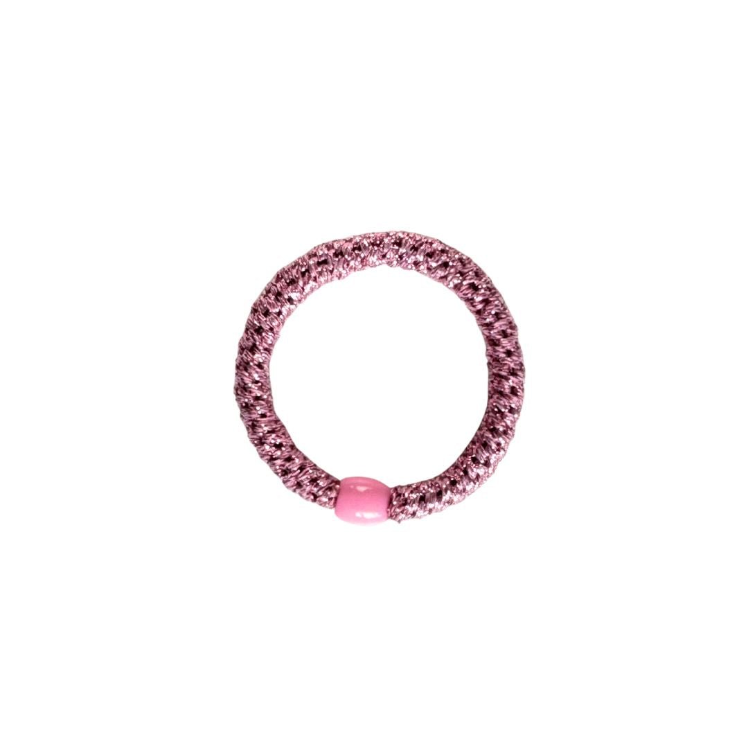 Geflochtenes Haargummi und Armband Rosa-Rosaglitzer