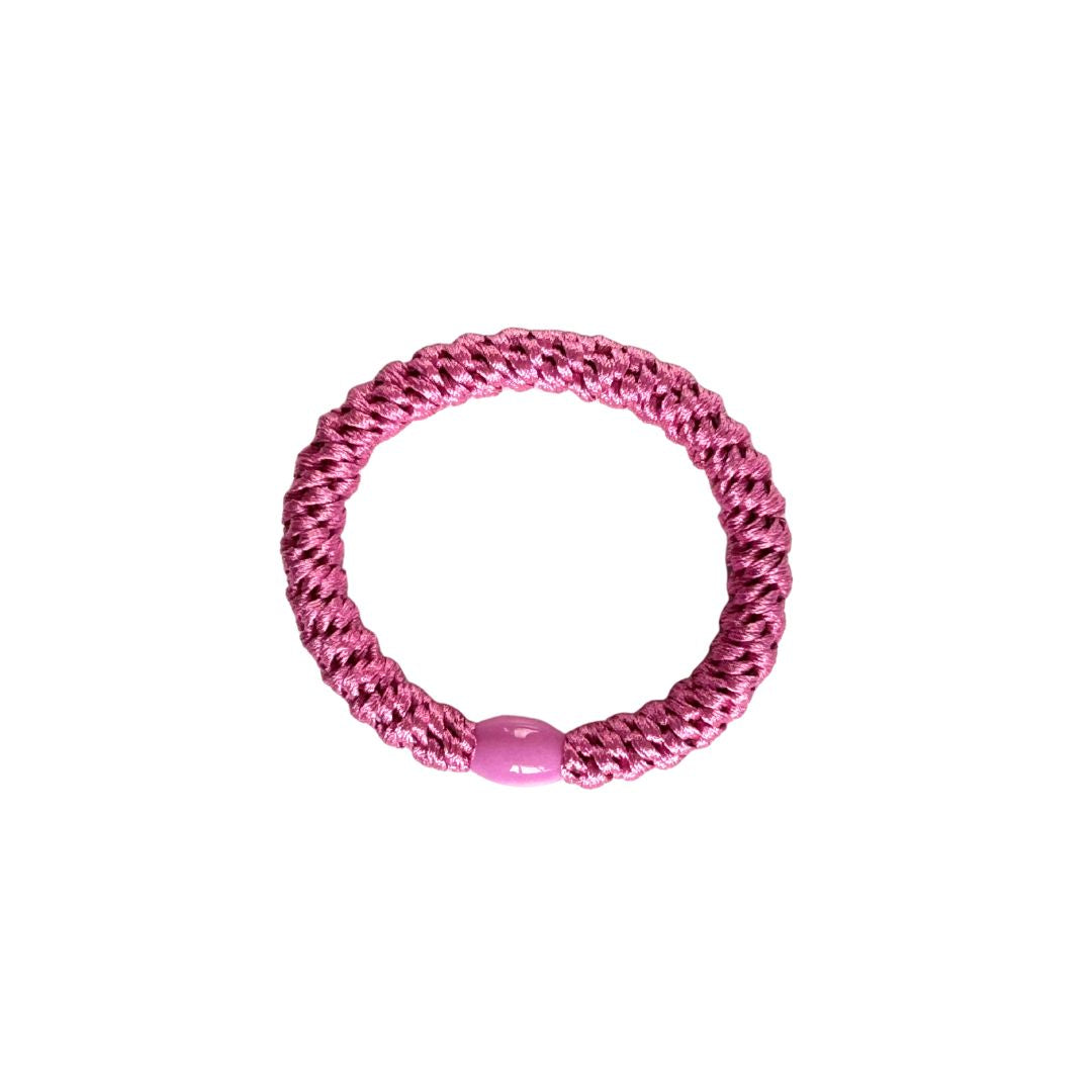 Geflochtenes Haargummi im 3er Set in Rot / Rosa / Fuchsia