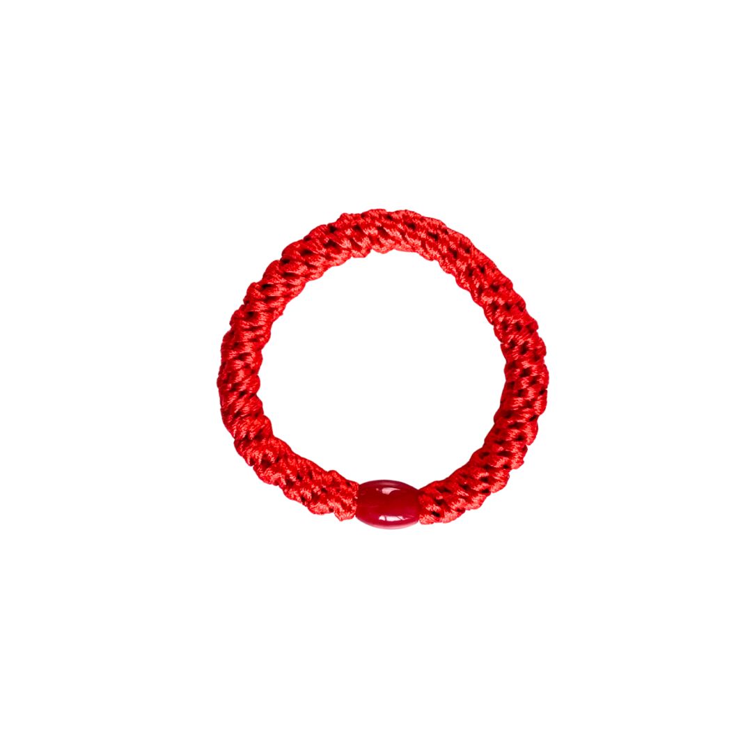 Geflochtenes Haargummi im 3er Set in Rot / Rosa / Fuchsia