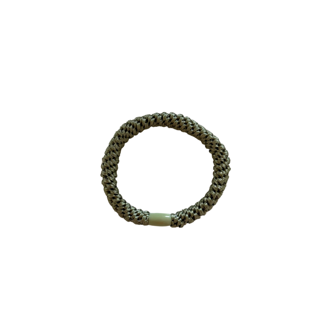 Geflochtenes Haargummi im 3er Set in Salbei