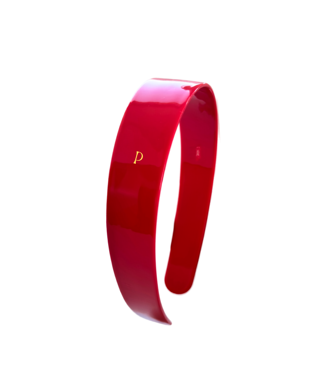 Eleganter Haarreif in Cherry Red von Pizzicato mit feinem Glanz und goldener Logo-Gravur. Klassisches Design in sattem Kirschrot.