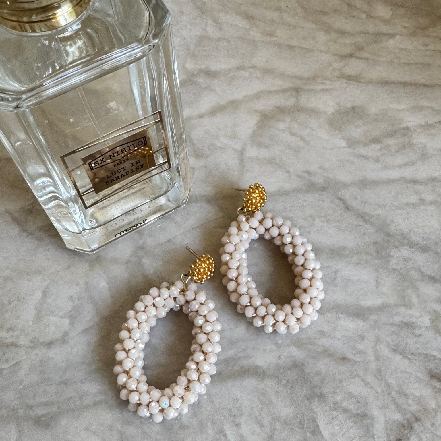 Pizzicato - Ohrring - Ohrring Bloom, oval, in Vanilla White -