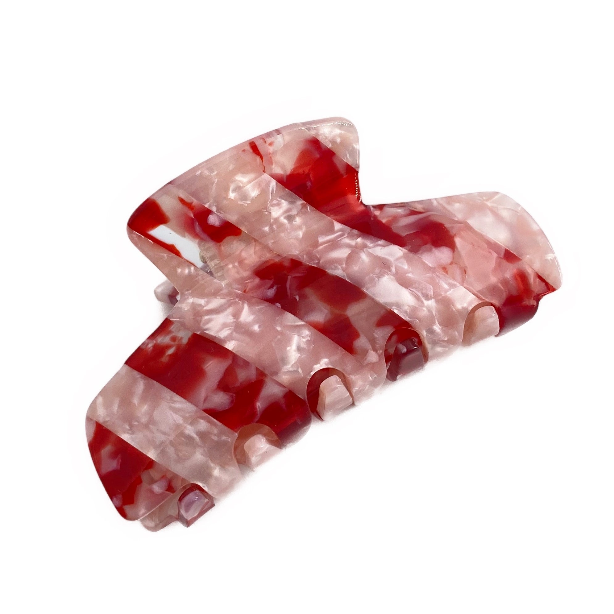 Haarspange Rot-Rosa gestreift, Haaraccessoire