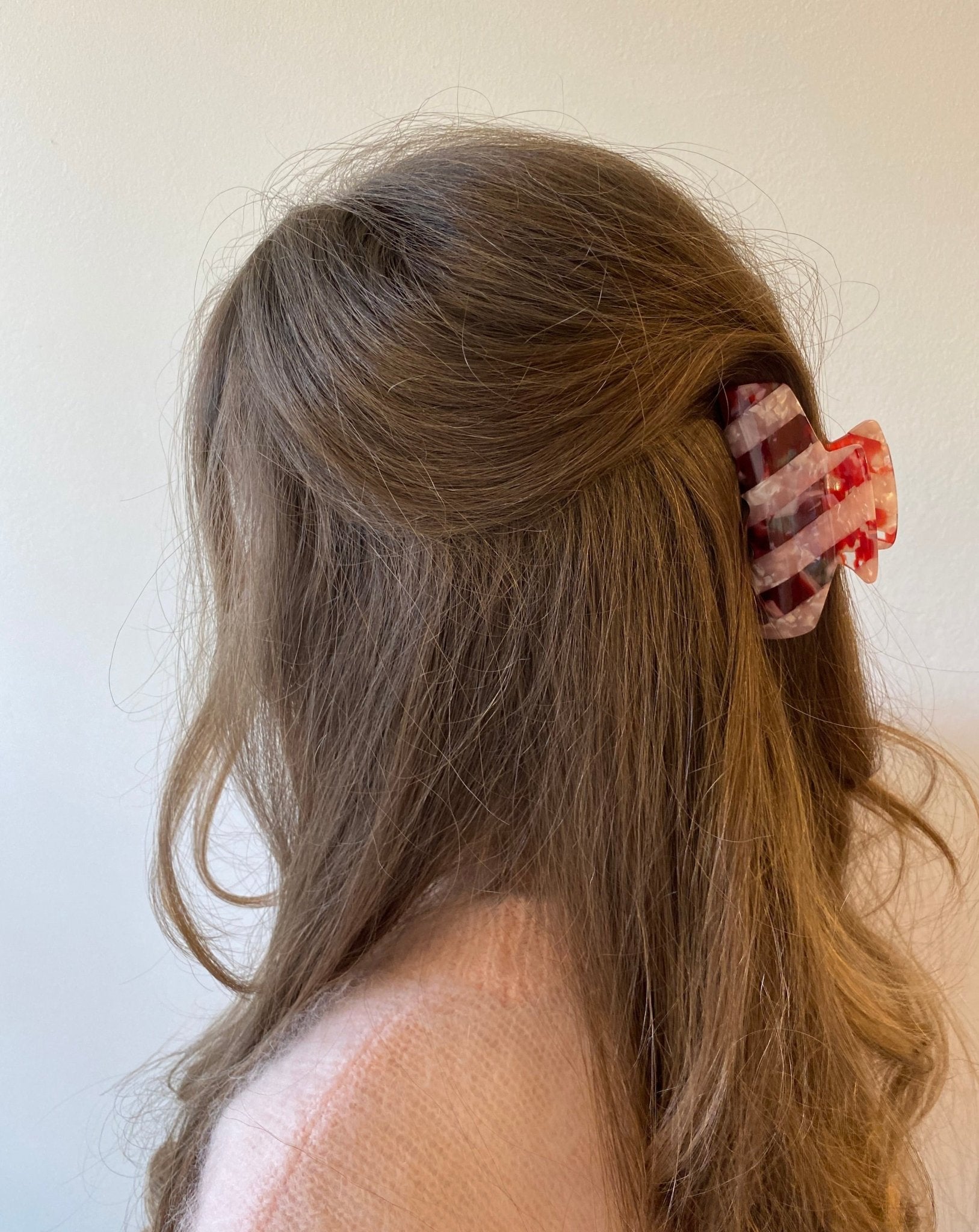 Barrette à cheveux Holly, rouge-rose