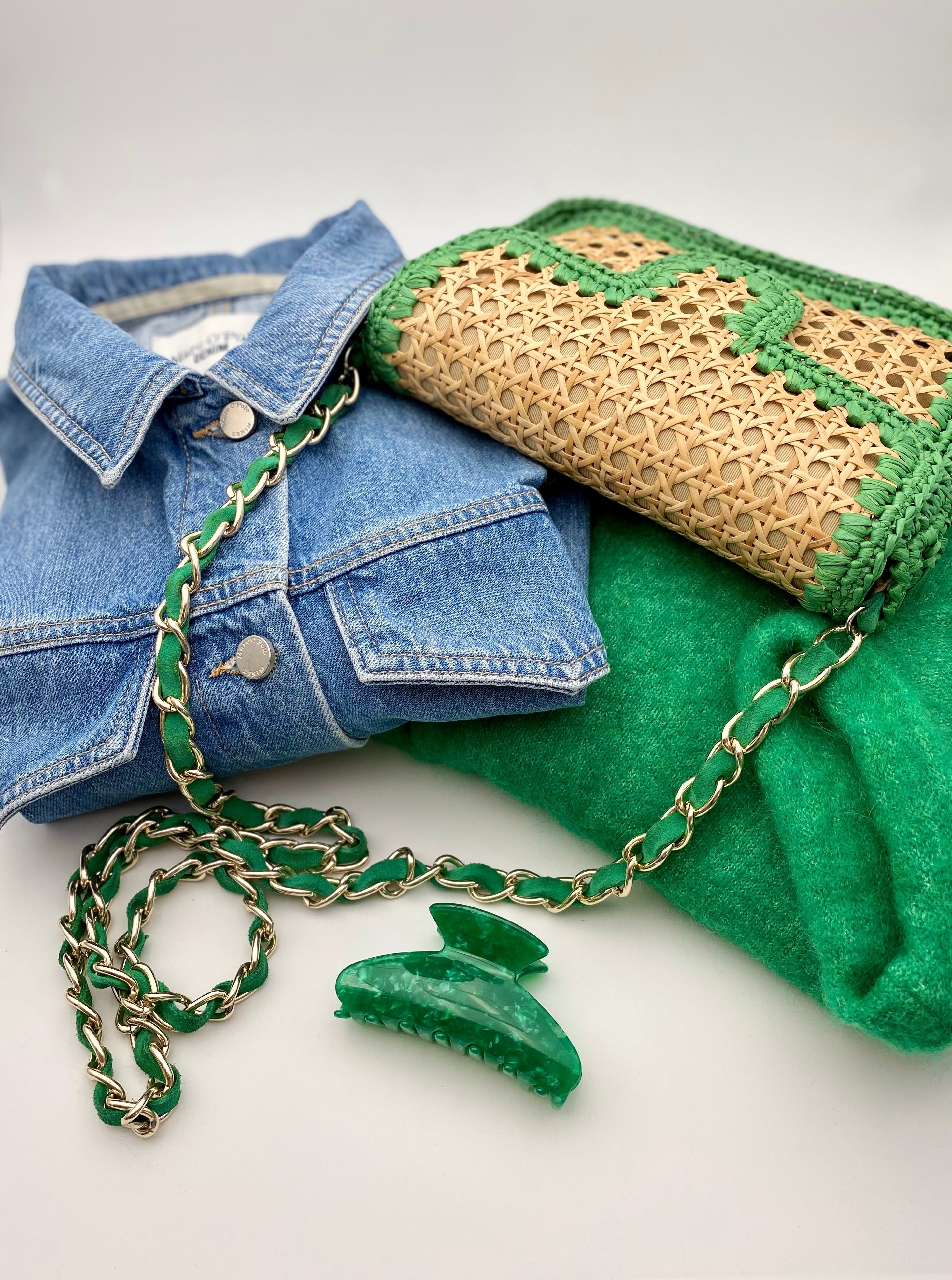 Barrette à cheveux Emma, vert coquelicot