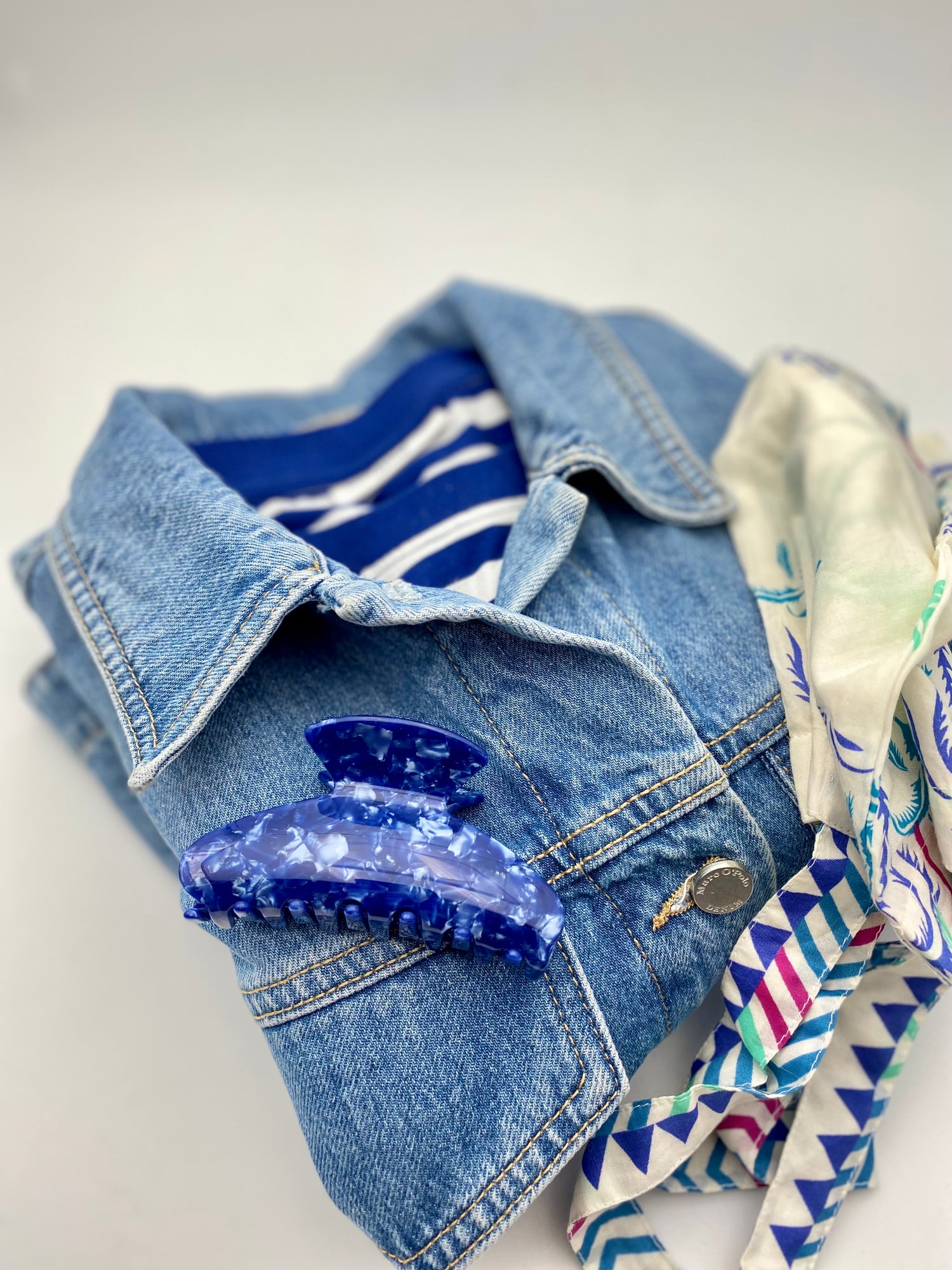 Barrette à cheveux Emma, bleu foncé