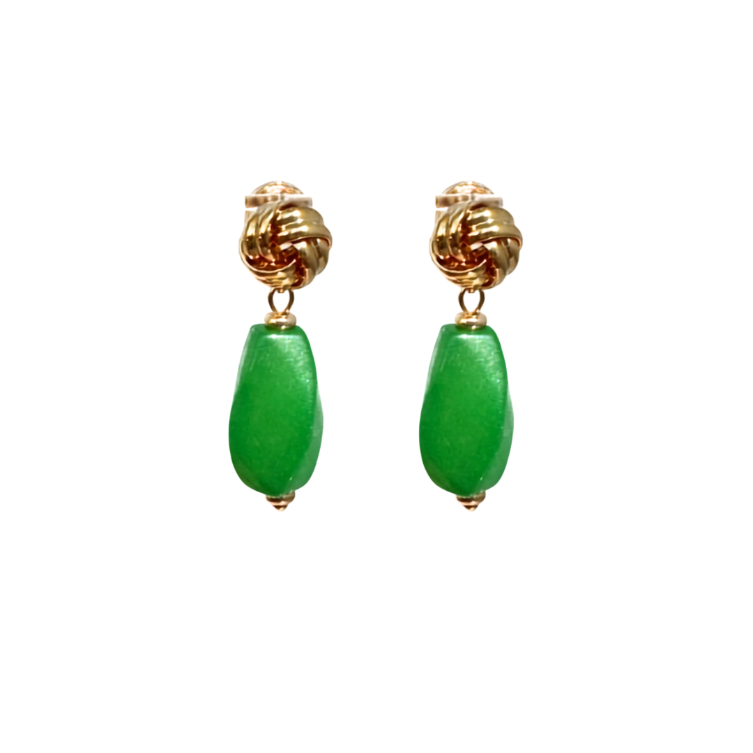 Knotted – Statement Ohrringe in Jade Green