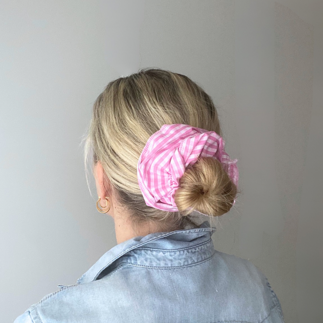 XL Scrunchie Vichy Karo Rosa