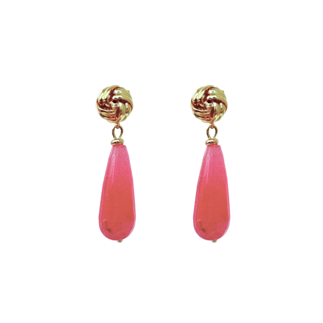 Knotted – Statement Ohrringe in Peony Blush