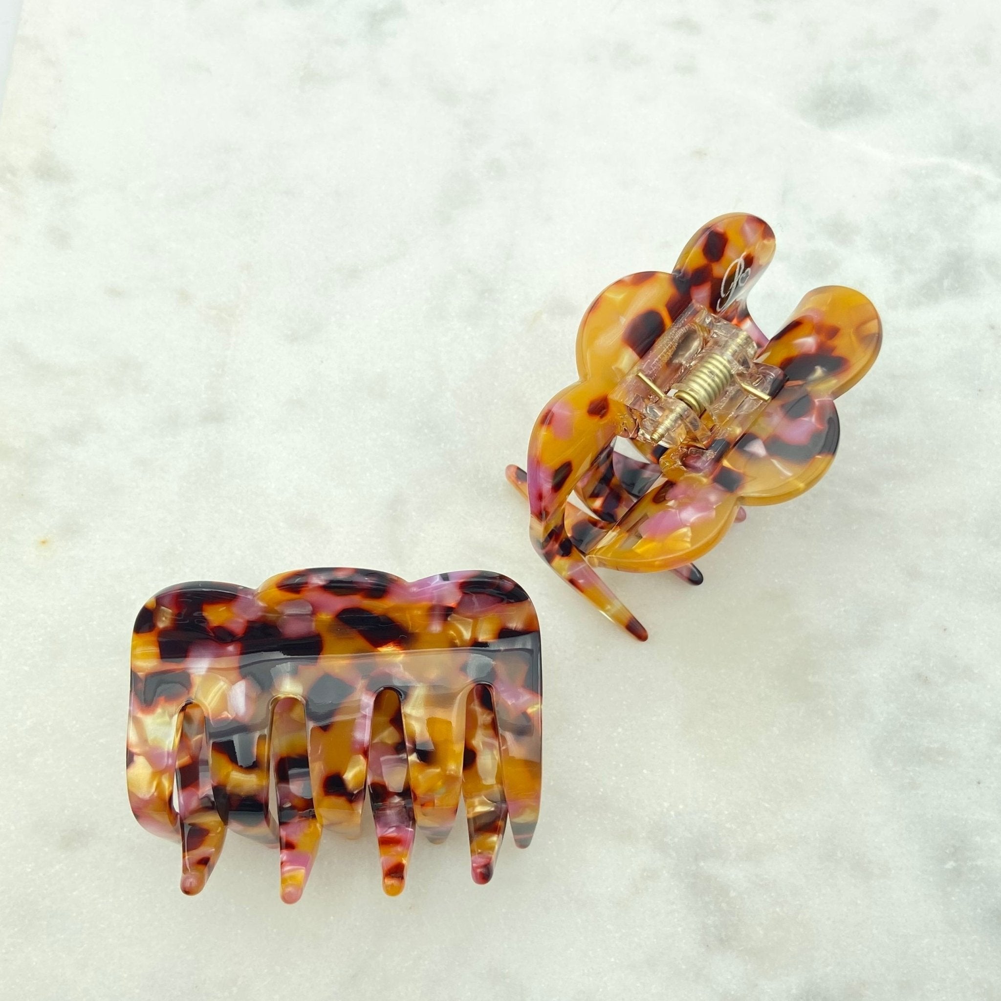 Muni hair clip in cognac pink