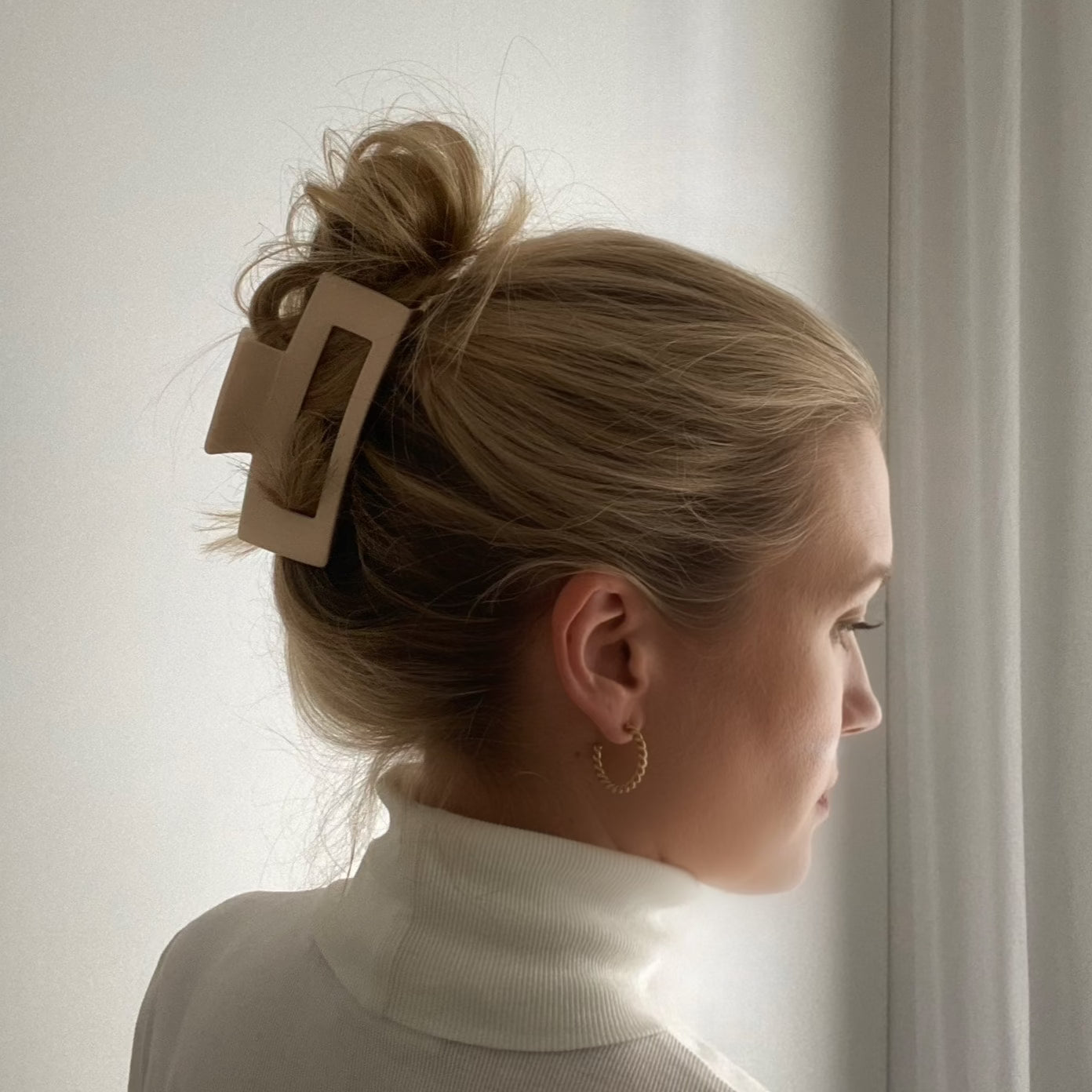 minimalistische Haarklammer in Cremeweiss 'The Minimalist'