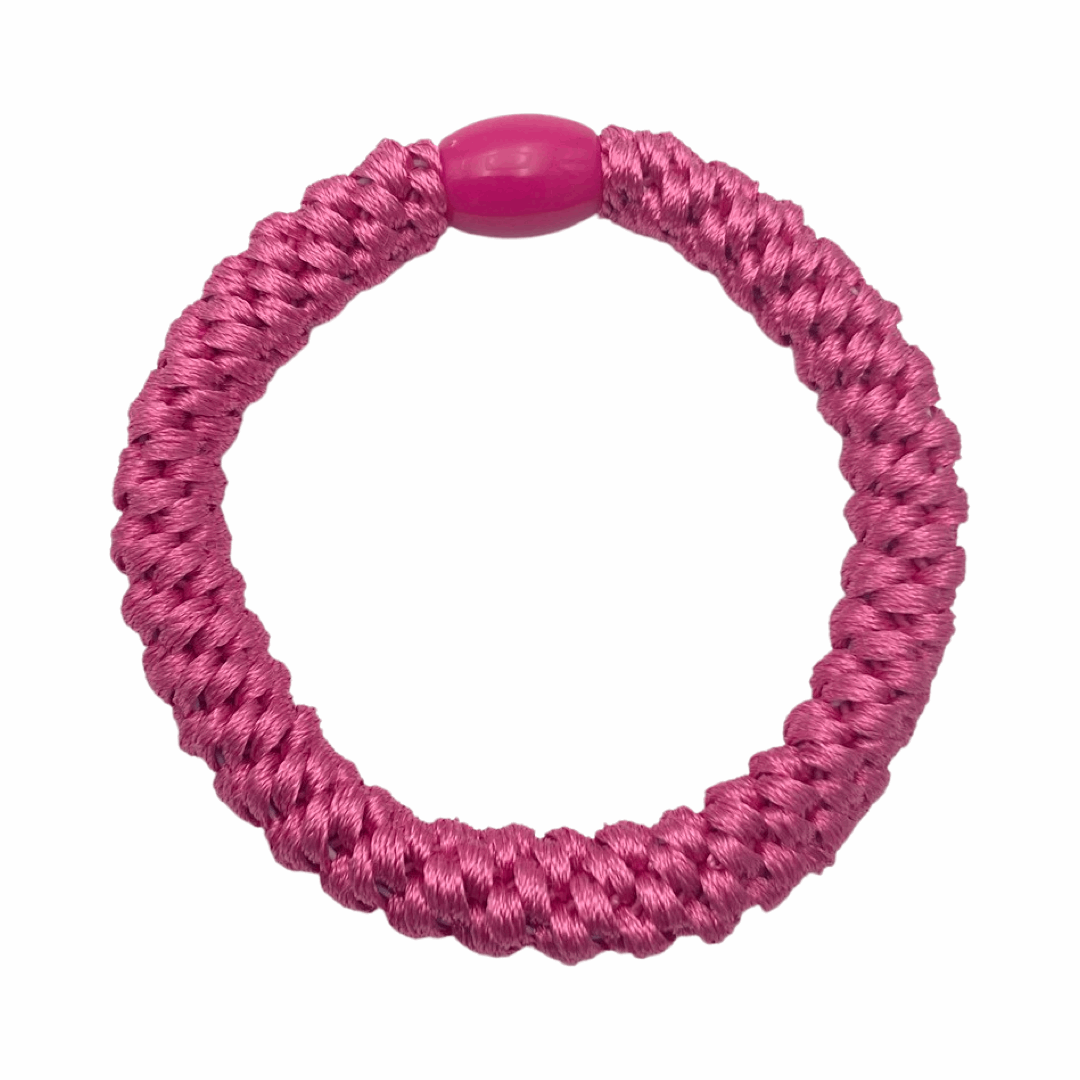 Geflochtenes Haargummi und Armband  in Pink