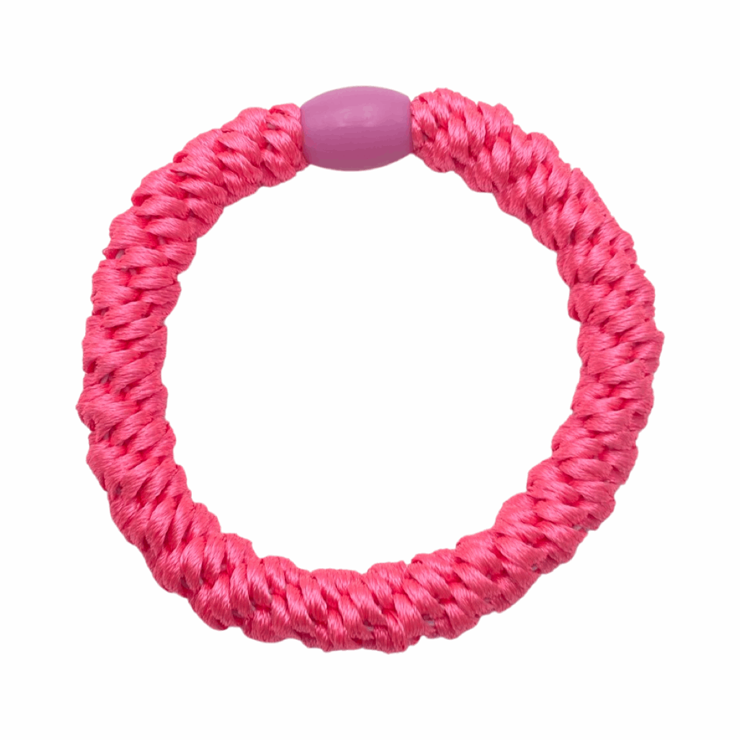 Geflochtenes Haargummi Pink und geflochtenes Armband  