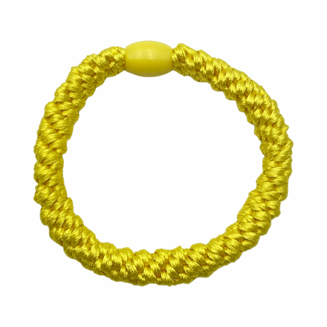 Geflochtenes Haargummi Gelb und Armband in Gelb